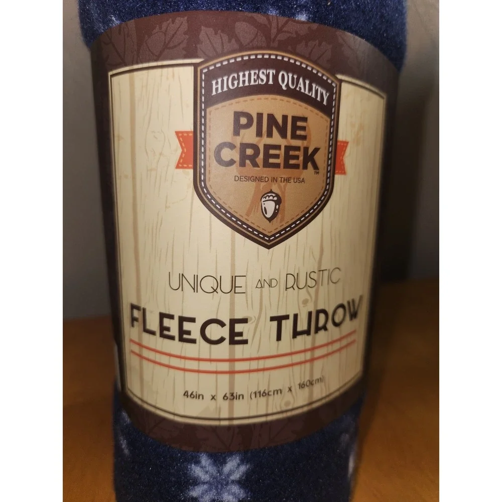Pine Creek Fleece Throw Blanket 46 x 63 Unique 